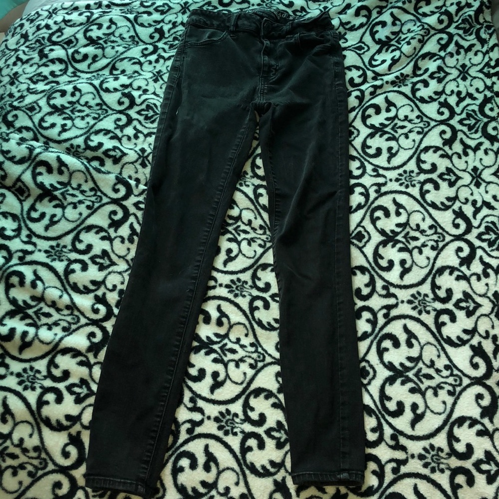 New black jeans fit well to your body figure.